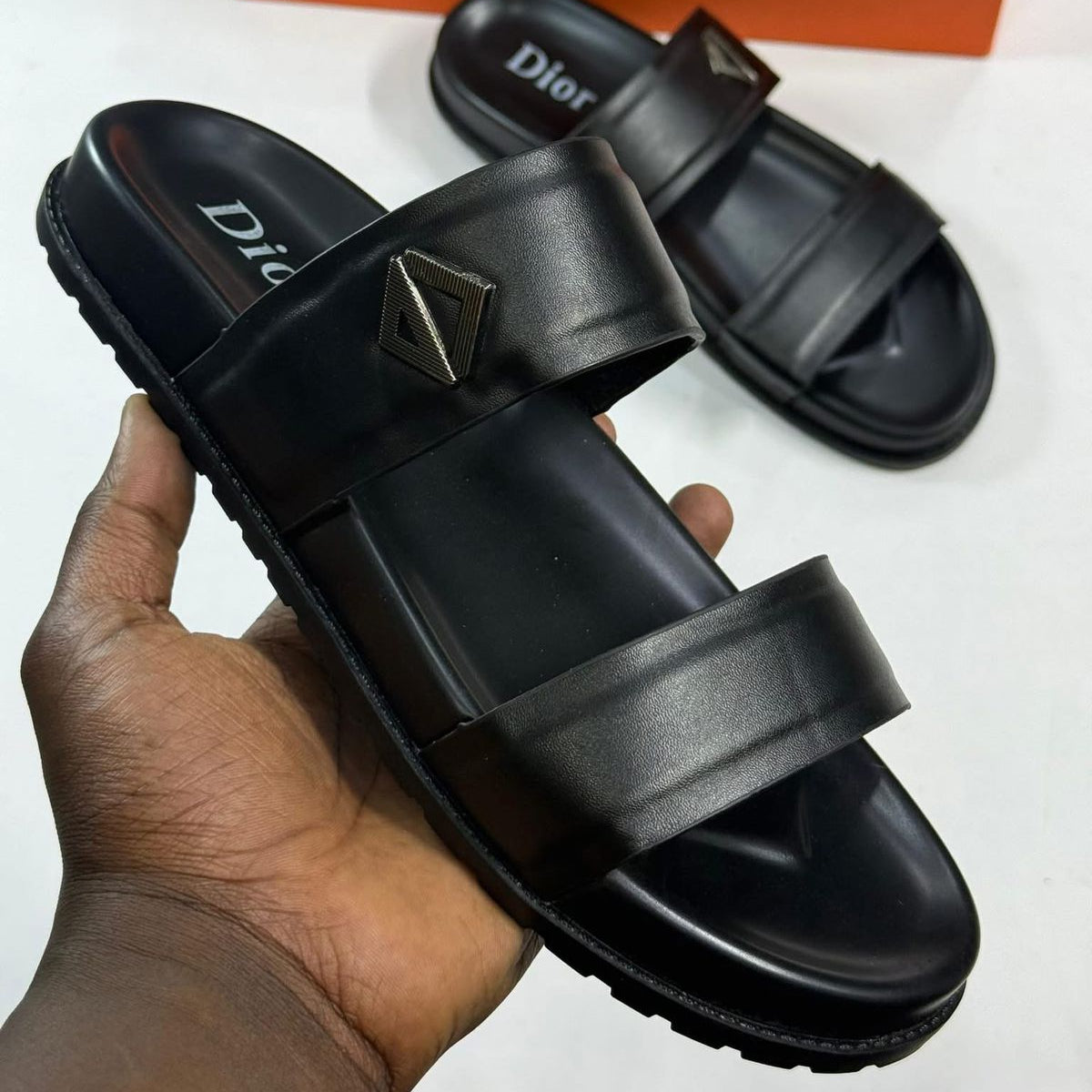 Dior Rubber Sole Men's Sandals Size 40 - 45 Black