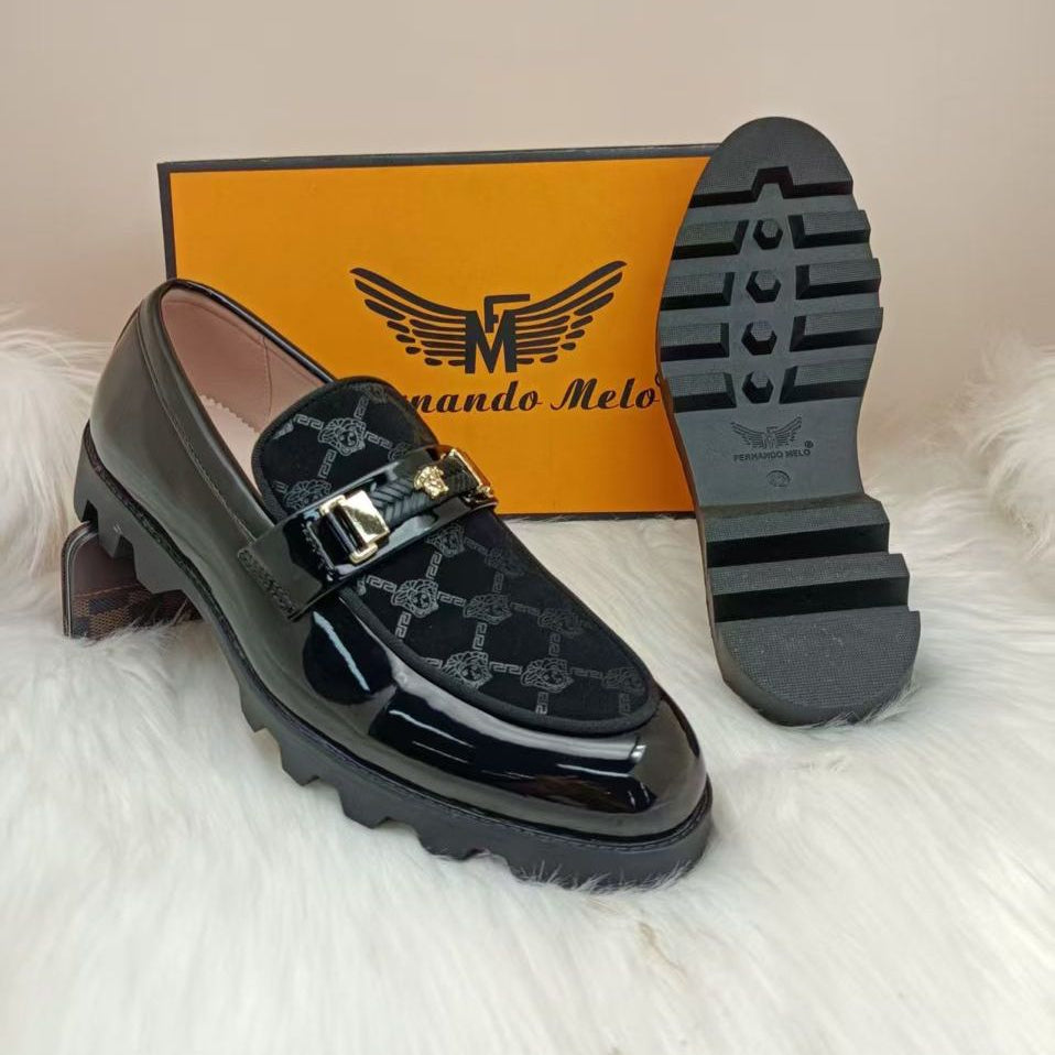 Fernando Easy to Clean Men's Shoes Size 40 to 45 Black