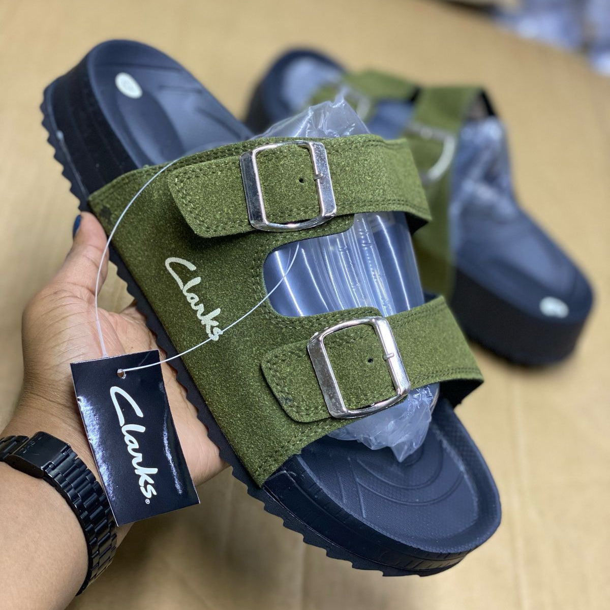 Clarks Suede Sandals for Men Size 40 - 45 Green