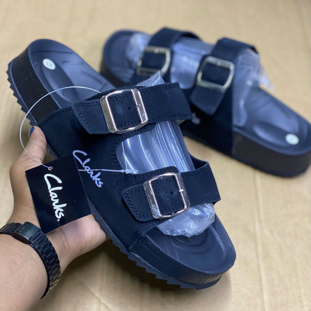 Genuine Suede Sandals for Men Size 40 - 45 Black