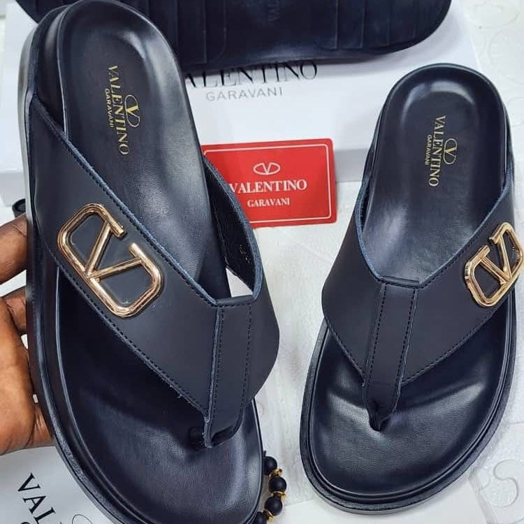Valentino Rubber Sole Men's Sandals Sizes 40 - 45 - Black