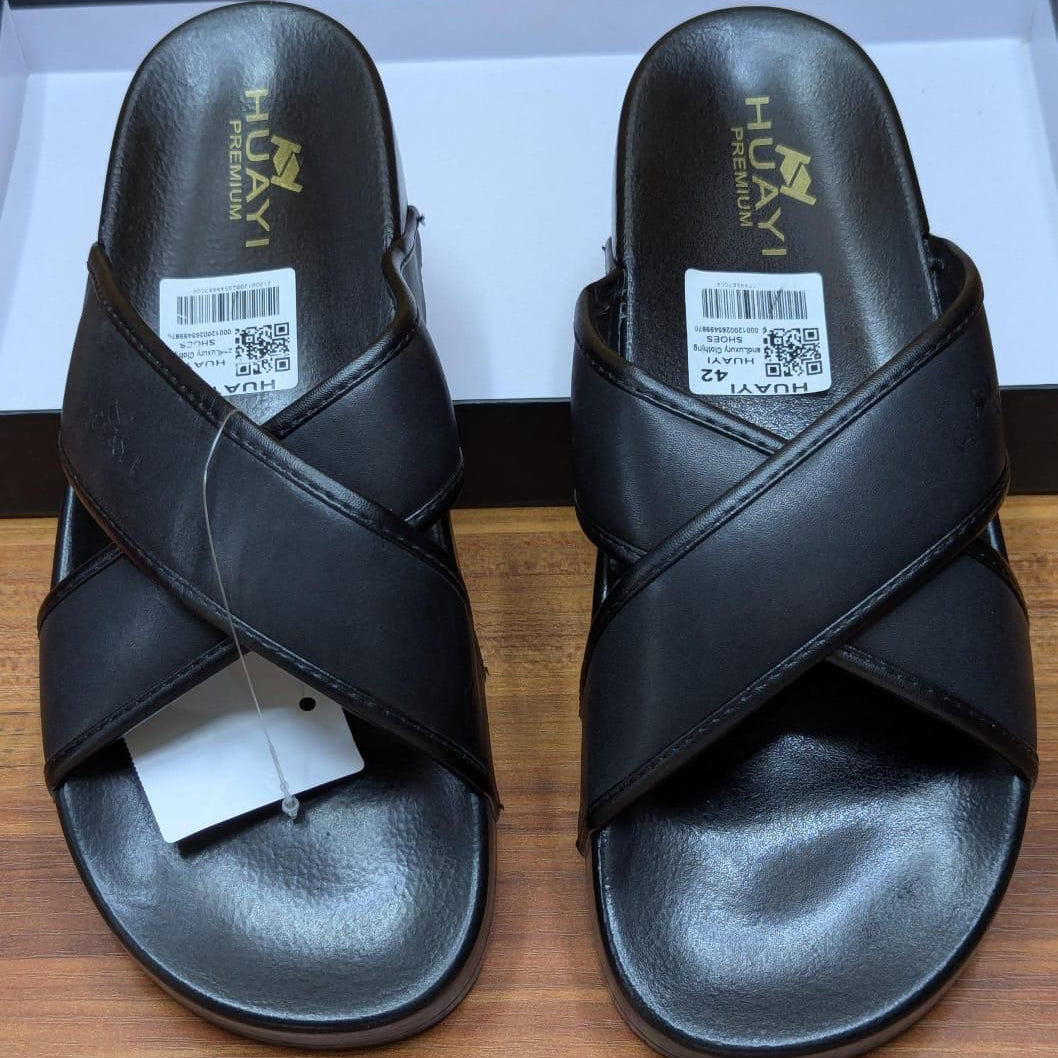 Huayi Genuine Leather Rubber Sole Men's Sandals Size 40 - 45