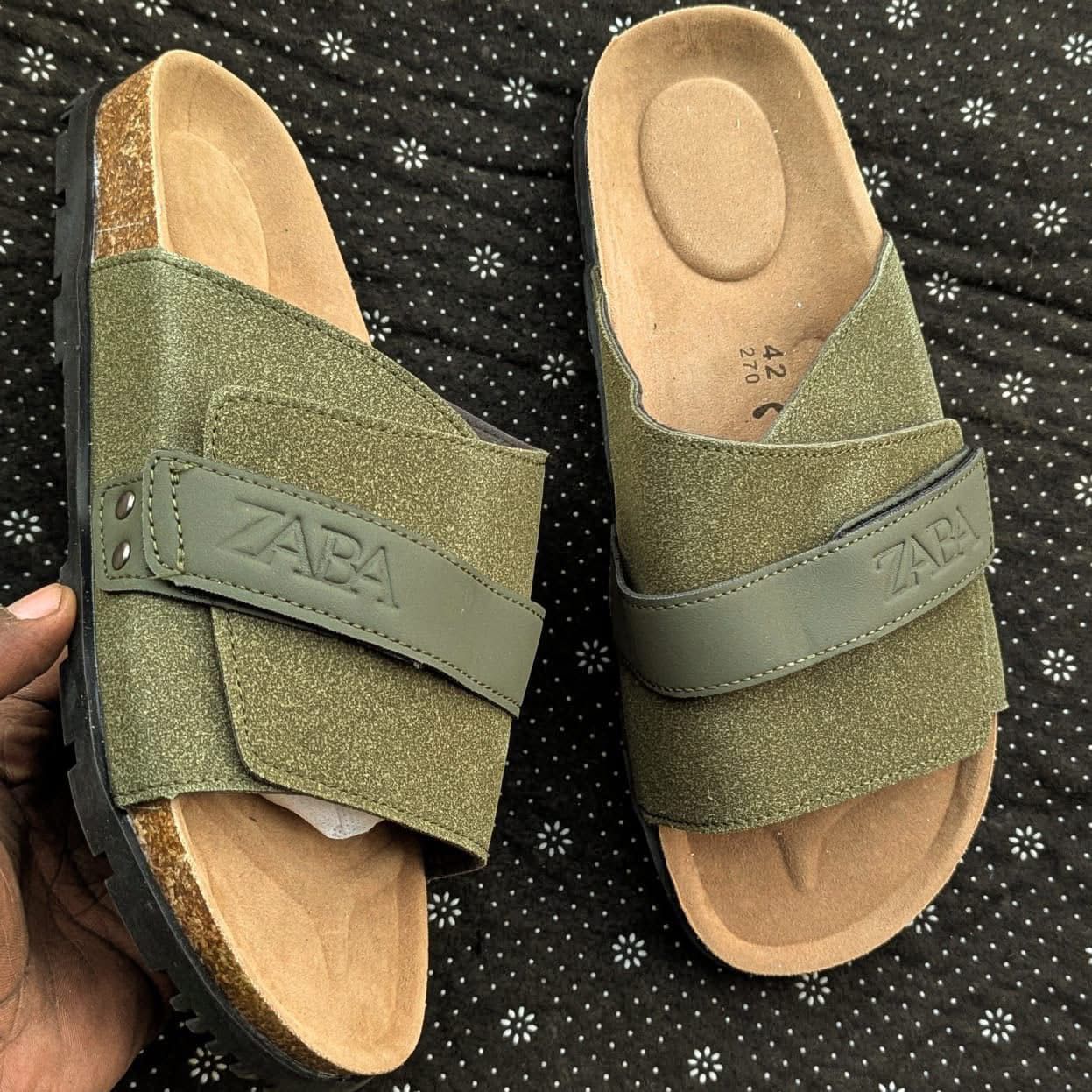 Zara Suede Rubber Sole Men's Sandals Size 40 - 45 - Green