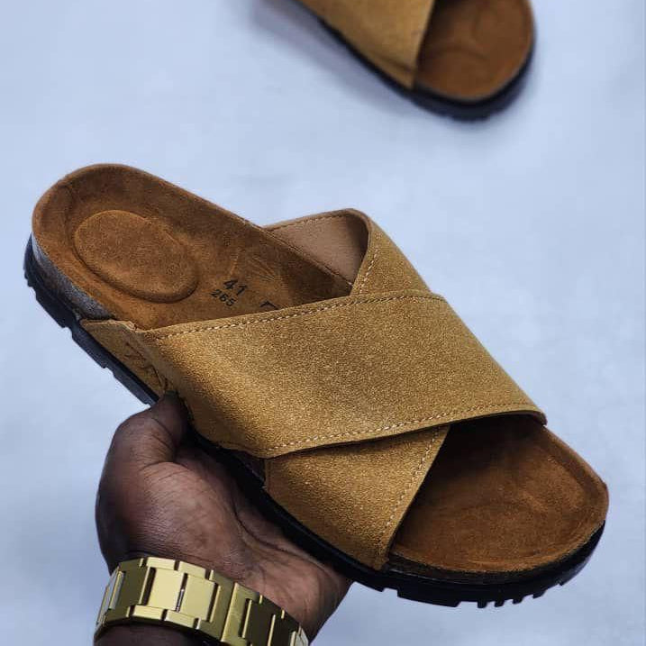 Suede Rubber Sole Men's Sandals Sizes 40 - 45 - Brown