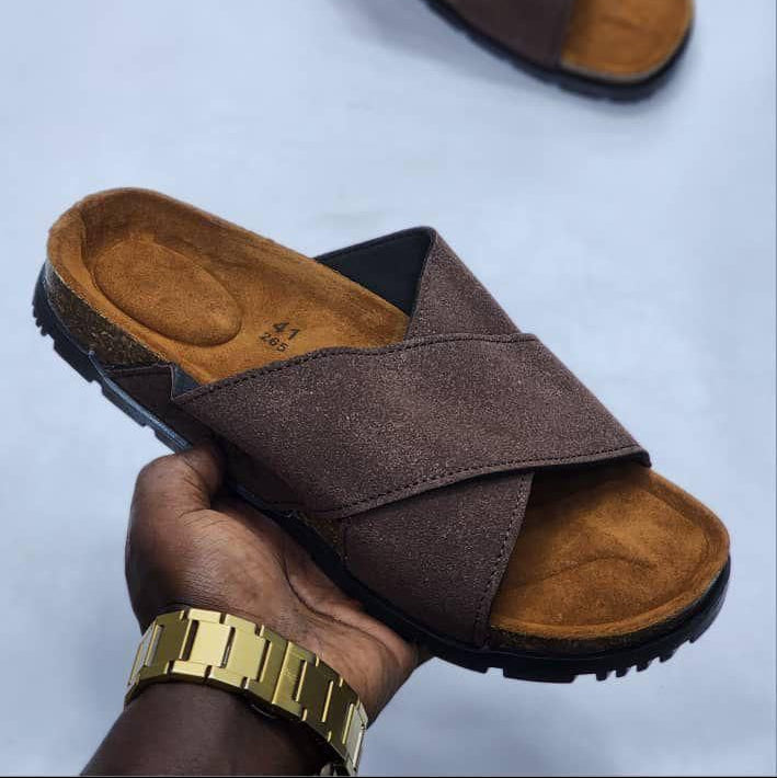 Suede Rubber Sole Men's Sandals Sizes 40 - 45 - Coffee Brown