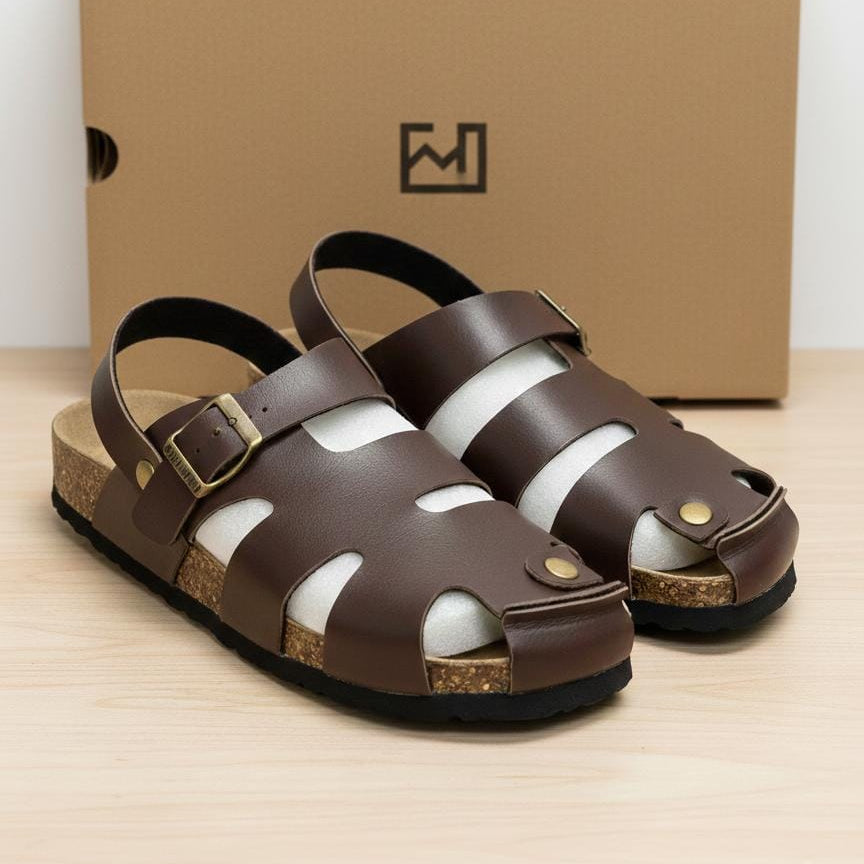 Rugged Genuine Leather Rubber Sole Men's Sandals Size 40 - 45